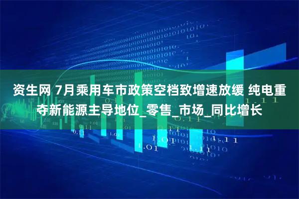 资生网 7月乘用车市政策空档致增速放缓 纯电重夺新能源主导地位_零售_市场_同比增长